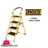 Ingco Steel Ladder 4 Steps - Hlad09041