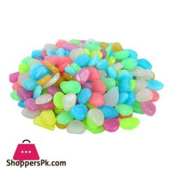 50Pcs Artificial Fluorescent Stone Garden Fish Tank Luminous Stone Courtyard Paving Resin Pebble Luminous Stonedecorations