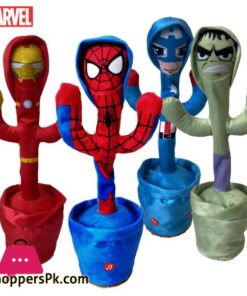 Spiderman Talking Toy Dancing Cactus Doll Marvel Avengers Speak Talk Sound Record Repeat Toy Captain America Iron Man Kid Gift
