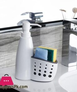 Multifunctional 2 In 1 Soap Bottle Sponge Drainboard Plastic Liquid Soap Dispenser Kitchen Bathroom Hand Press Type DispenserLiquid Soap Dispensers