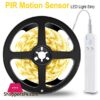 Pir Led Strip Motion Sensor Led Kitchen Cabinet Light Tape Led Flexible Strip Light Waterproof Bedroom Night Lamp 5V Closet Lampunder Cabinet Lights