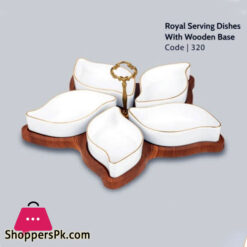 Royal Serving Dishes With Wooden Base - 320