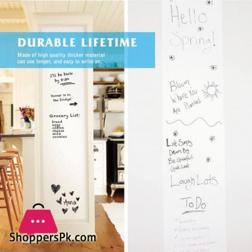 Self Adhesive Whiteboard Wall Decal Sticker 177 X 787 Extra Large Strong Durable Dry Erase Wall Paper Message Board Peel Stick White Board for Kids Drawing Office School Home Decor White