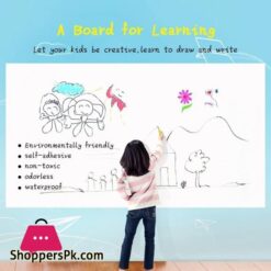Self Adhesive Whiteboard Wall Decal Sticker 177 X 787 Extra Large Strong Durable Dry Erase Wall Paper Message Board Peel Stick White Board For Kids Drawing Office School Home Decor White