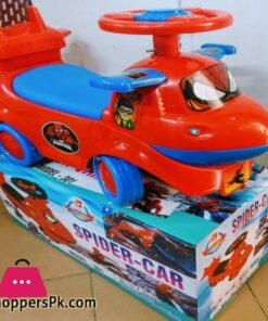 Baby Car Kids Car Pushing Car Kids Pushing and Manual Spider man Car with Back Support Box
