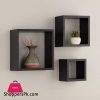 Pinnacle Frames and Accents Black Floating Square Wall Shelves Nested Cubes Set of 3 9 by 9 3
