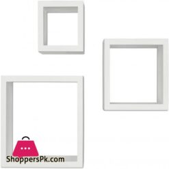 Ballucci Square Cube Floating Wall Shelf Set Of 3 White