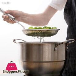 Stainless Steel Frying Colander Household Fence Mesh Kitchen Large Spoon Scoop Filter Net Mesh Spooncolanders Strainers
