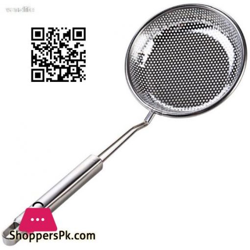 Stainless steel frying colander household fence mesh kitchen large spoon scoop filter net mesh spoonColanders Strainers