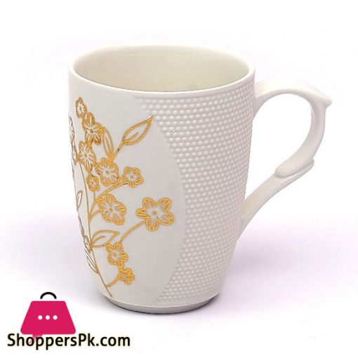 Stylish Tea Cup With Golden Flower Design 6 Pcs