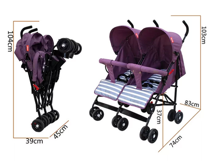 Twin Baby Stroller Double Baby Pram for Twins Baby Two Seat Stroller S500S 1
