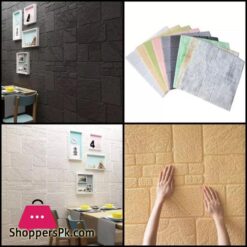 Wall Sheet Brick Tiles Style Wall Paper 3D Foam Wall Sheet For Living Room Bed Room Kitchen Wall Paper Foam Wall Sheet 3D Wall Sheet Size70X77Cm