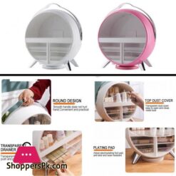 Waterproof Dustproof Cosmetic Storage Box Portable Makeup Organizer Cosmetic Storage Box Jewelry Containers With Led Mirrorstorage Boxes Bins