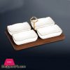 Wave Serving Dishes With Wooden Base - 325