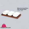 Wave Serving Dishes With Wooden Base - 328