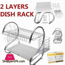 2 Tier Dish Rack Dish Cup Drying Rack Drainer Tray Cutlery Holder