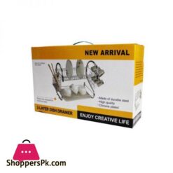 2 Tier Dish Rack Dish Cup Drying Rack Drainer Tray Cutlery Holder