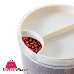 25 L Food Sealed Container With Closed Rotating Lid 4 Compartments Used For Flour Cereal Sugar Kitchen Accessoriesstorage Bottles Jars