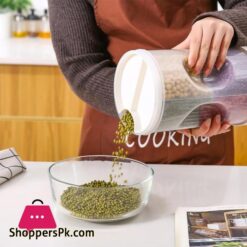 25 L Food Sealed Container With Closed Rotating Lid 4 Compartments Used For Flour Cereal Sugar Kitchen Accessoriesstorage Bottles Jars