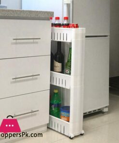 3 Layer Storage Organizer Slim Rack Shelf with Wheels