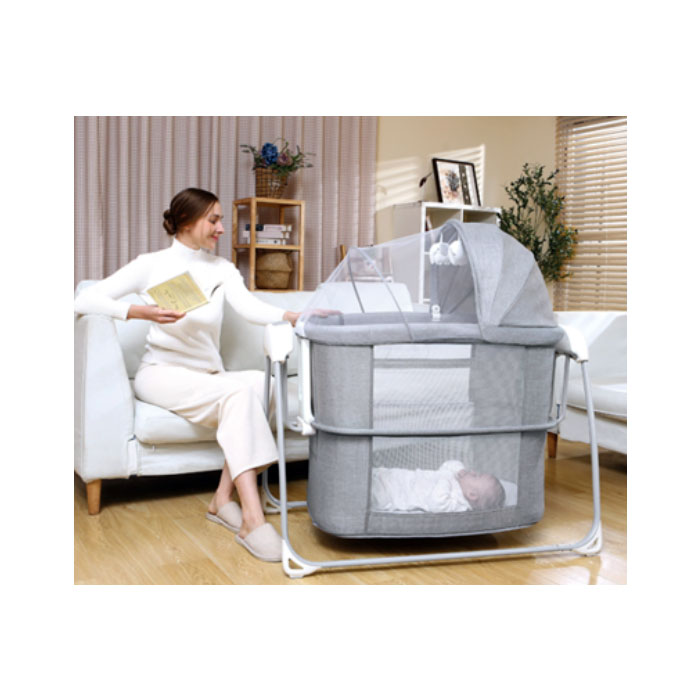 4-In-1 Bedding Set Bassinet With Cradle Wheel Mosquito Net Cot Crib