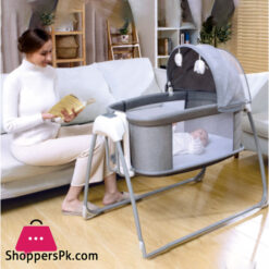 4-in-1 Bedding Set Bassinet With Cradle Wheel Mosquito Net Cot Crib