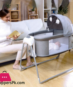 4-in-1 Bedding Set Bassinet With Cradle Wheel Mosquito Net Cot Crib