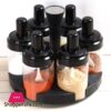 6 Pcs Kitchen Seasoning Spice Jar Storage Rack Rotating Condiment Set Organizer Holder