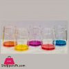 Acrylic Glass with Colorful Base Taiwan Made Set of 6