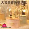 Acrylic Led Lamp Jewelry Makeup Box 360 Degree Rotating Jewelry Earrings Storage Organizer Drawer Desk Dust Proof Jewel Shelfmakeup Organizers