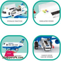Fun Little Toys Airplane Toys With 6 Police Die Cast Toy Cars And Accessories Police Airplane Play Vehicle Set For Kids Gifts Toys For 345 Year Old Boys