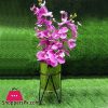 Artificial Orchid Flower Arrangements with Metal Ice Gold Pot - 15 Inch