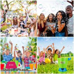 Mozooson Bubble Machine With 2 Bottles Of Liquid Outdoor Toys Bubble Maker For Kids Automatic Bubble Blower For Toddlers Kids Fun Gifts For Garden Party