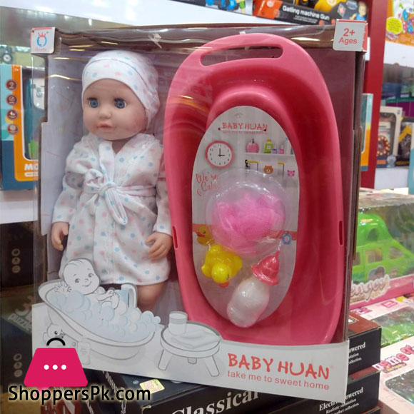 Baby Huan Doll Bath Time Set Pretend Play Toy For Kids