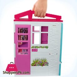Barbie Doll And Dollhouse Portable 1 Story Playset With Pool
