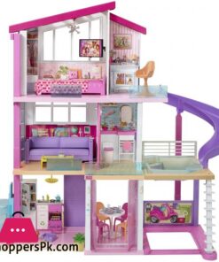 Barbie Dreamhouse Dollhouse with Wheelchair Accessible Elevator Pool Slide and 70 Accessories Including Furniture and Household Items Gift for 3 to 7 Year Olds