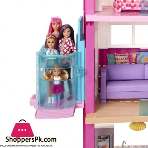 Barbie Dreamhouse Dollhouse with Wheelchair Accessible Elevator Pool Slide and 70 Accessories Including Furniture and Household Items Gift for 3 to 7 Year Olds