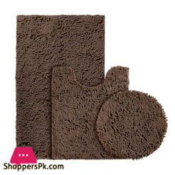 Bathroom Rug Set 3 Piece Bath Rugs Toilet Rugs and Mats Sets Extra Absorbent Shaggy Bathroom Mat