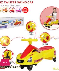 Benz Twister Wiggle Car For Kids Push Car For Toddlers Flash Light Music Speed Twist Ride Car 360 Rotation Wheel Children Outdoor Ride Uses Twist Turn Wiggle Movement to Steer Benz On Twist Swivel Car For Boys Girls Teenager Kids