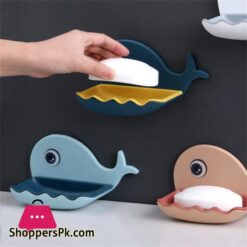 Cartoon Whale Bathroom Soap Dish Holder Bathroom Hanging Soap Box Storage Shelf Plastic Wall Mounted Draining Organizer TraySoap Dishes