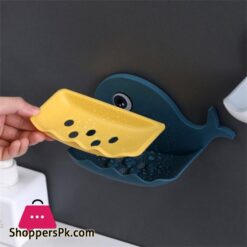 Cartoon Whale Bathroom Soap Dish Holder Bathroom Hanging Soap Box Storage Shelf Plastic Wall Mounted Draining Organizer Traysoap Dishes