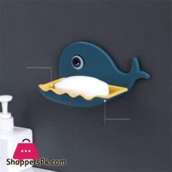 Cartoon Whale Bathroom Soap Dish Holder Bathroom Hanging Soap Box Storage Shelf Plastic Wall Mounted Draining Organizer Traysoap Dishes