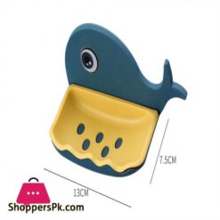 Cartoon Whale Bathroom Soap Dish Holder Bathroom Hanging Soap Box Storage Shelf Plastic Wall Mounted Draining Organizer Traysoap Dishes