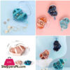 Cute Mini Heart Round Shape Travel Portable Storage Box Earrings