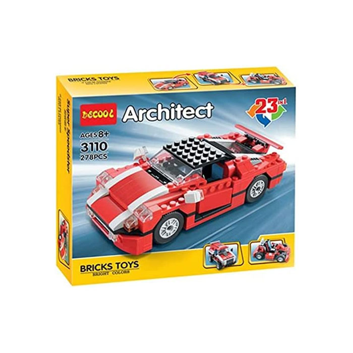 Decool Creator 23 In 1 Super Speedster Race Truck Car Transformable Building Blocks 278 Pcs