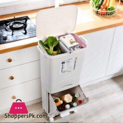 3842L Large Capacity Trash Can 23 Layers Double Deck Waste Sorting Bins Kitchen Household Restaurant Dustbin Storage Waste Binstorage Boxes Bins