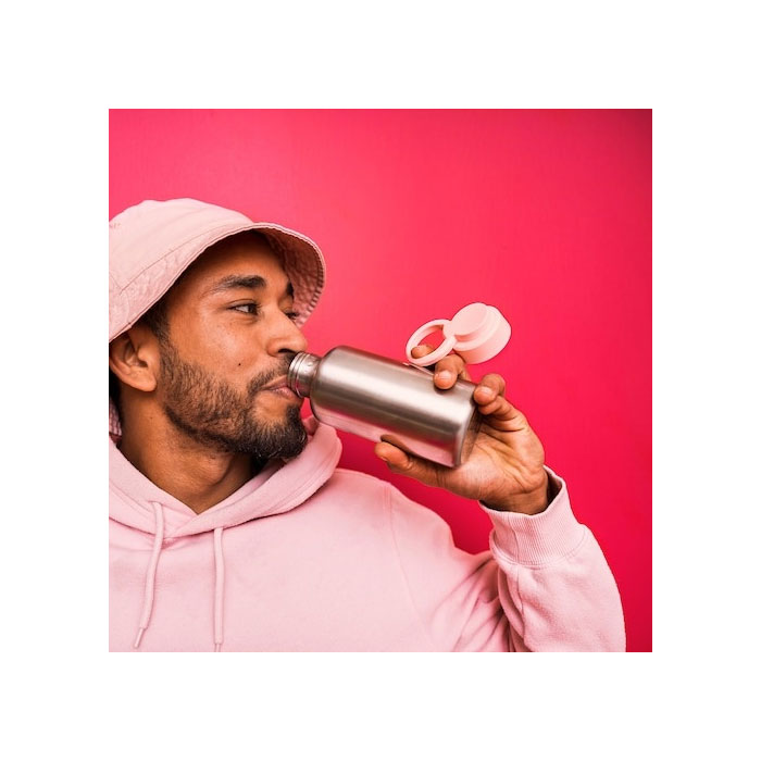 Enkelsparig Water Bottle Stainless Steel - Light Pink