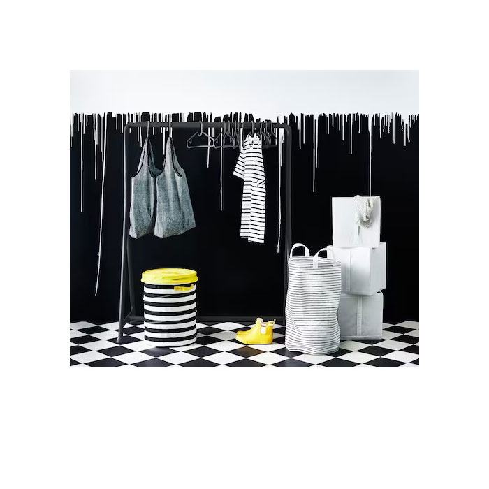 Ikea Flyttbar Basket With Lid Yellow