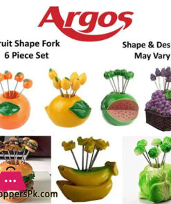 Fruit Shape Stand & 6 Fruit Shape Forks - Pack of 1 (6 Piece) - Shape & Design May Vary