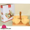 Imperial 4 Pcs Serving Dishes With Wooden Base